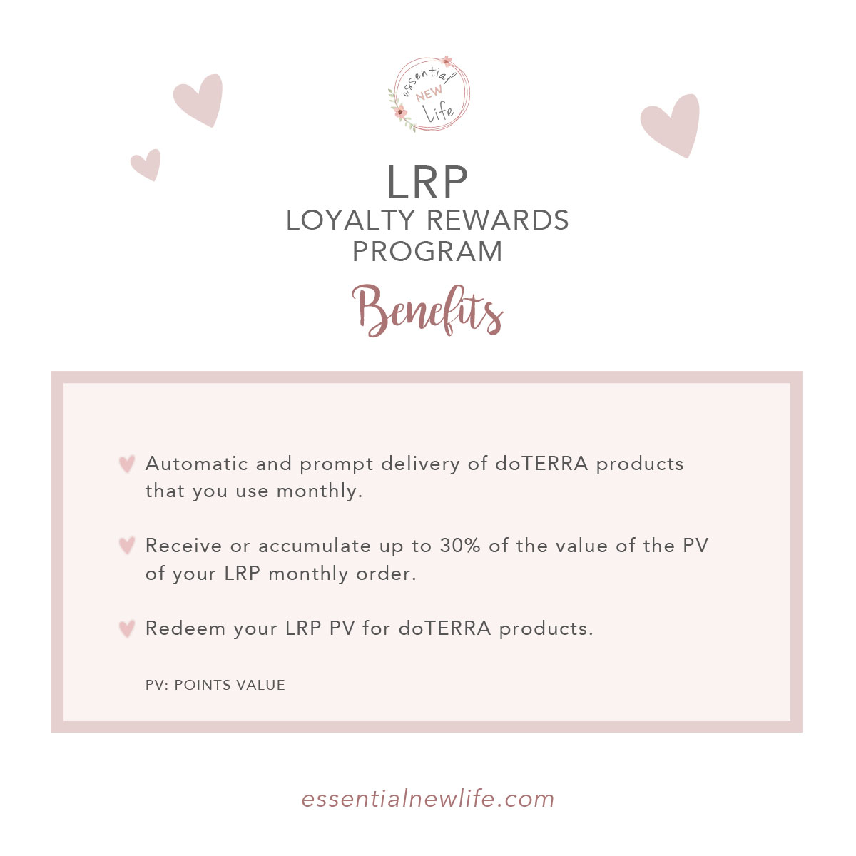 Essential New Life | Loyalty Rewards Program (LRP) - Benefits